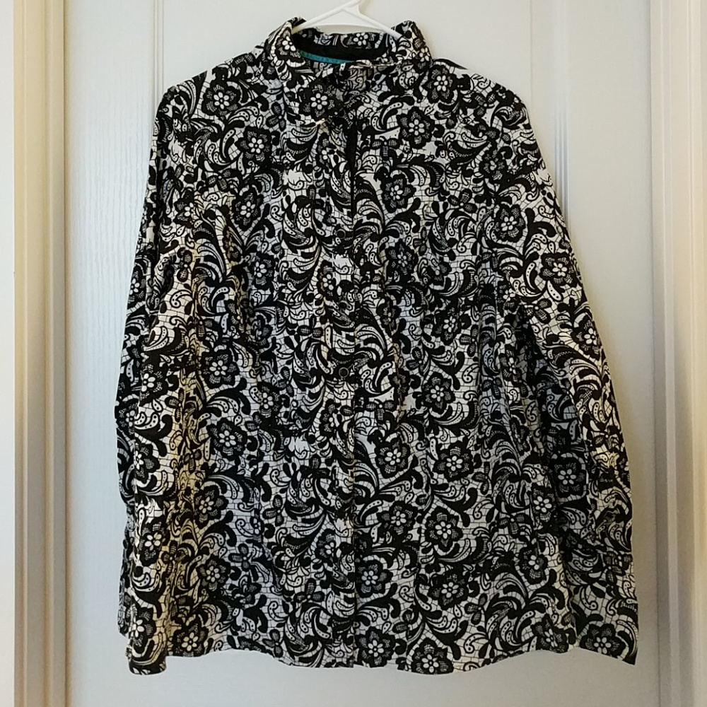 Black and White Blouse